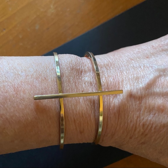 Gold Modern Bangle Cuff - Picture 3 of 3